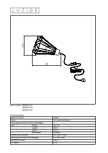 Manual Lucide 78585/01/30 Kyara Candeeiro