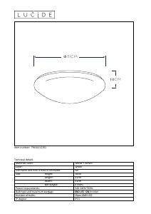 Hướng dẫn sử dụng Lucide 79164/12/61 Bianca Đèn