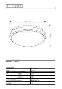 Instrukcja Lucide 79166/24/12 Casper i Lampa