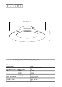 Manuale Lucide 79177/12/30 Foskal Lampada