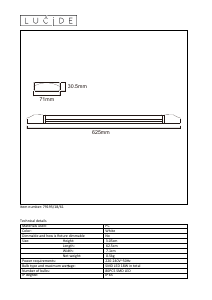 Hướng dẫn sử dụng Lucide 79195/18/61 Dexty led Đèn