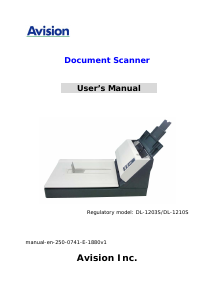 Manual Avision AV1880 Scanner