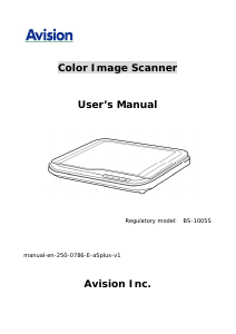 Manual Avision AVA5 Plus Scanner