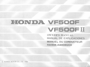 Bedienungsanleitung Honda VF500F (1984) Motorrad