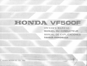 Bedienungsanleitung Honda VF500F (1985) Motorrad