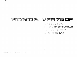 Bedienungsanleitung Honda VFR750F (1987) Motorrad