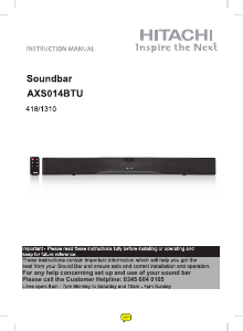 Manual Hitachi AXS014BTU Speaker