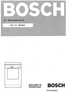 Handleiding Bosch WTA3680 Exclusiv Wasdroger