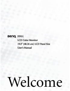 Handleiding BenQ FP931 LCD monitor