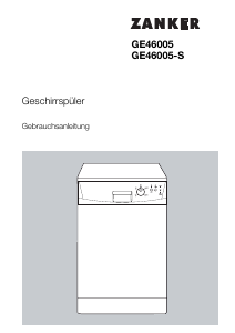 Bedienungsanleitung Zanker GE46005S Geschirrspüler