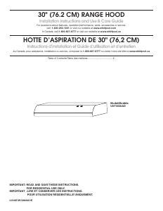 Mode d’emploi Amana UXT3030ADW Hotte aspirante