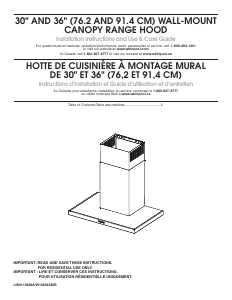 Mode d’emploi Amana WVW57UC0FS Hotte aspirante