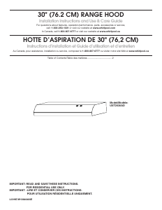 Mode d’emploi Amana UXT2030ADW Hotte aspirante