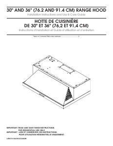 Mode d’emploi Amana UXT5530AAS Hotte aspirante