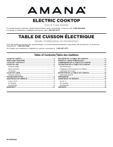 Mode d’emploi Amana AEC6540KFB Table de cuisson