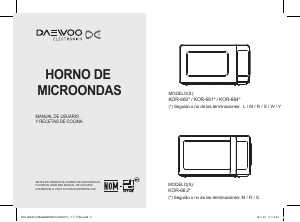 Manual de uso Daewoo KOR-660L Microondas