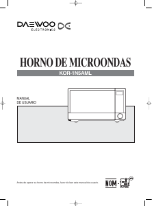 Manual de uso Daewoo KOR-1N5AML Microondas