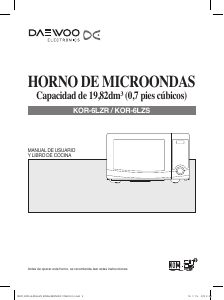 Manual de uso Daewoo KOR-6LZS Microondas