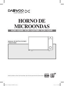 Manual de uso Daewoo KOR-142HR Microondas