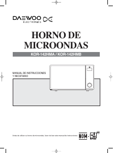 Manual de uso Daewoo KOR-142HMB Microondas