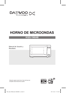 Manual de uso Daewoo KQG-1N0AB Microondas