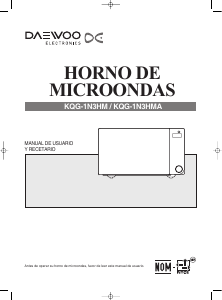 Manual de uso Daewoo KQG-1N3HM Microondas