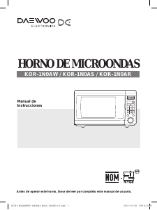 Manual de uso Daewoo KOR-1N0AS Microondas