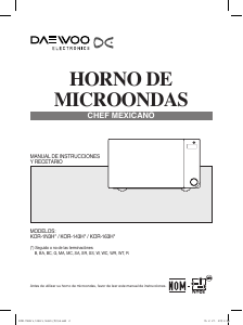 Manual de uso Daewoo KOR-1N3HBA Microondas