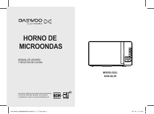 Manual de uso Daewoo KOR-663R Microondas