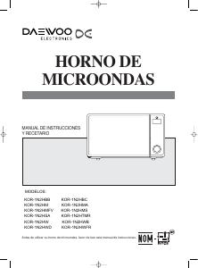 Manual de uso Daewoo KOR-1N2HBB Microondas