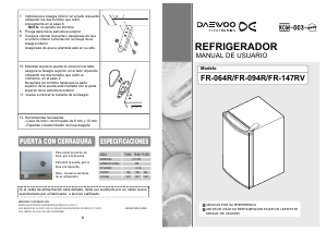 Manual de uso Daewoo FR-064R Refrigerador