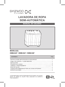 Manual de uso Daewoo DWM-K243PW Lavadora