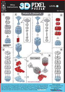 Handleiding BePuzzled set 21301 Pixel Puzzle Wijn
