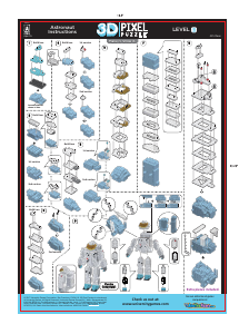 Manual BePuzzled set 31251 Pixel Puzzle Astronaut