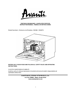 Manual Avanti DW6W Dishwasher