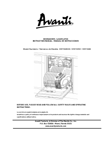 Manual Avanti DW184B Dishwasher