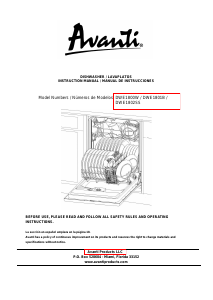 Handleiding Avanti DWE1800W Vaatwasser