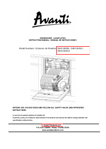 Manual Avanti DWE1802SS Dishwasher