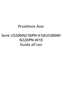 Manuale Acer U5200 Proiettore