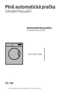 Návod BEKO WTV 8512 XSW Práčka