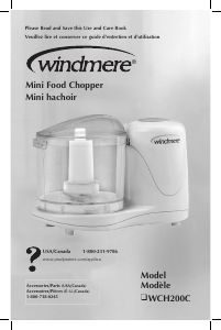 Mode d’emploi Windmere WCH200C Robot de cuisine