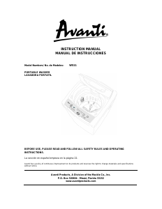 Manual Avanti W511 Washing Machine