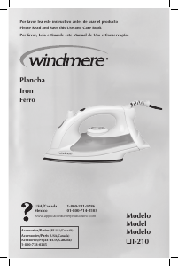 Manual de uso Windmere I-210 Plancha