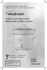 Mode d’emploi Windmere WSC200C Mijoteuse