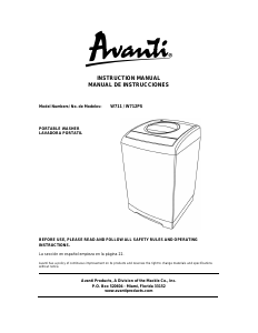 Manual de uso Avanti W712PS Lavadora