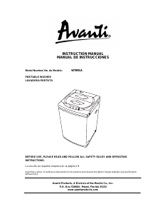 Manual Avanti W789SA Washing Machine