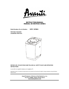 Manual de uso Avanti W797 Lavadora