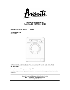 Manual de uso Avanti W892F Lavadora