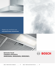 Manual Bosch DHI923GSG Cooker Hood