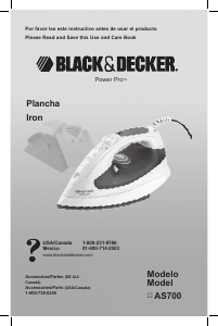 Manual Black and Decker AS700 Iron